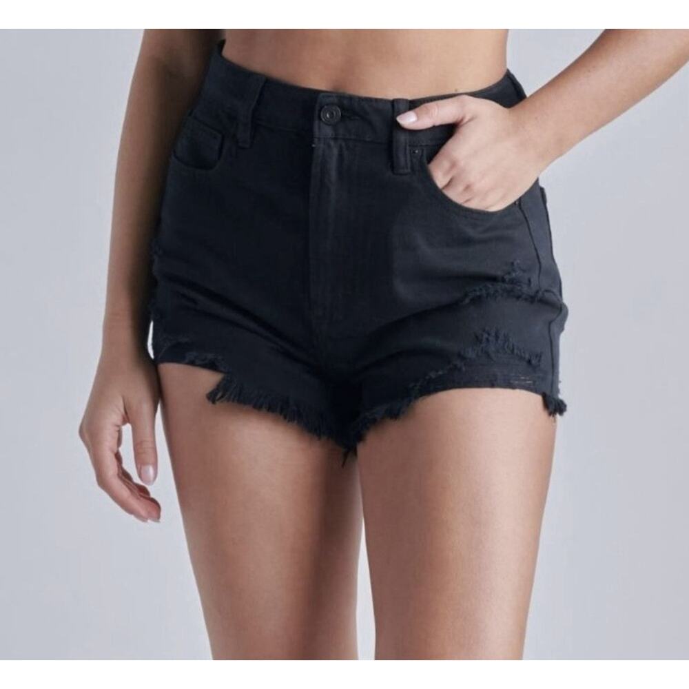 Hidden “Finn” High Rise Jean Shorts In Black Size Medium NWT